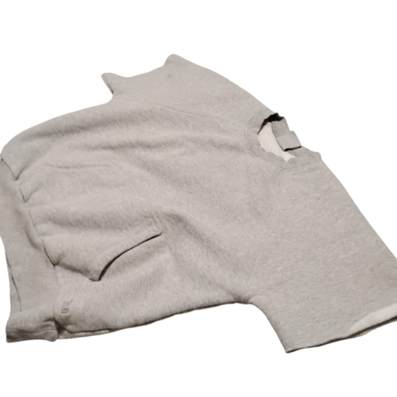 TNA ARITZIA | TNA Cozy Boyfriend Cropped Sleeve Light Gray Crewneck Sweater | XS - Picture 5 of 10